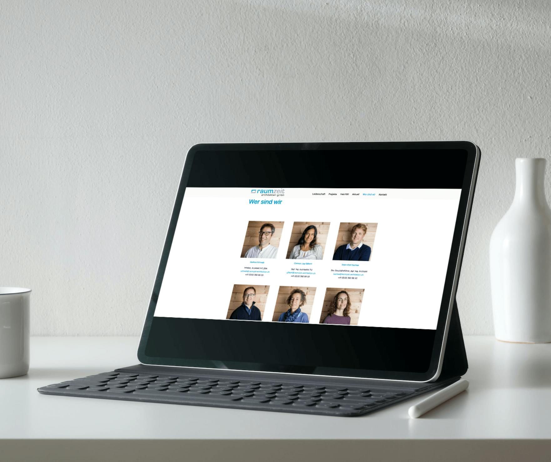Mockup Raumzeit Architketen Mitarbeiterfotos